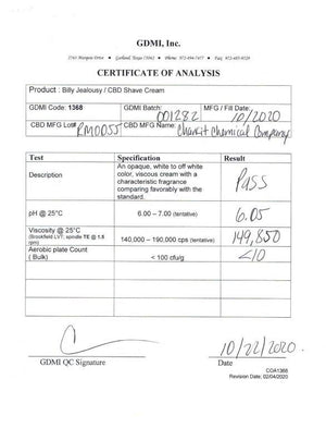 Billy Jealousy - Duo; Shave Cream Cbd 420Mg/After Shave Balm Cbd 420Mg/Beard Oil Cbd 420Mg/Beard Oil Cbd 420Mg  (3 Oz. /3 Oz. /2 Oz.)