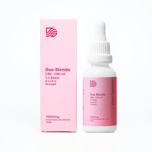 Duo Senses - Duo Blends 1:1 Ratio CBG Isolate & Broad Spectrum CBD Oil 1000mg Double Strength for Pain Relief