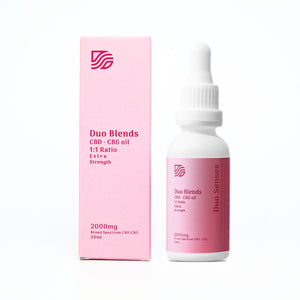 Duo Senses - Duo Blends 1:1 Ratio CBG Isolate & Broad Spectrum CBD Oil 2000mg Extra Strength for Pain Relief
