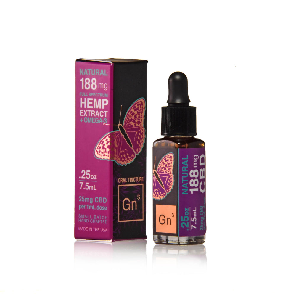 Mini Tincture Full Spectrum Hemp Extract 188mg Natural Flavor (25mg per 1 ml 5 dropper)