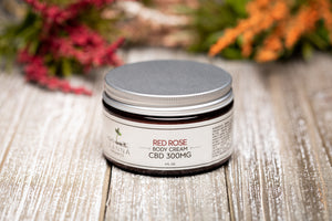 CBD Body Cream - 300mg - Red Rose