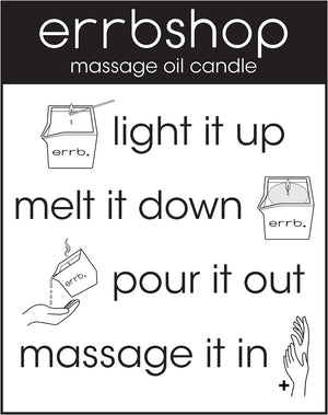 errbshop - errb+ cbd infused massage oil candle - 24 oz.