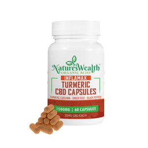 Natures Wealth - 1500mg Turmeric CBD Capsules