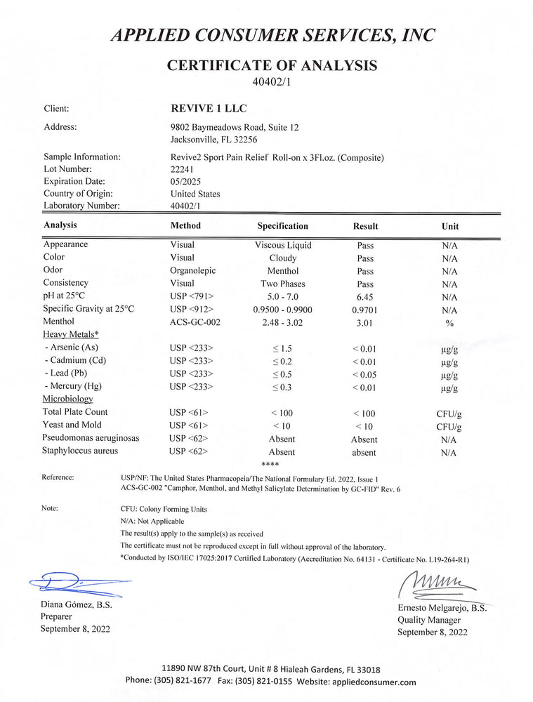 Revive1 - R2 Sport Pain Relief Roll On