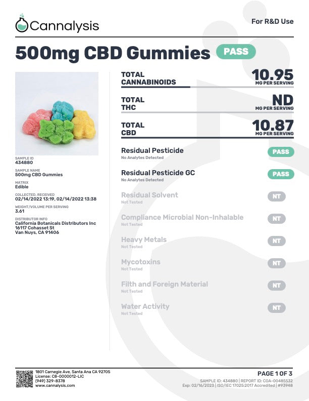 Natures Wealth - 500mg CBD Gummies